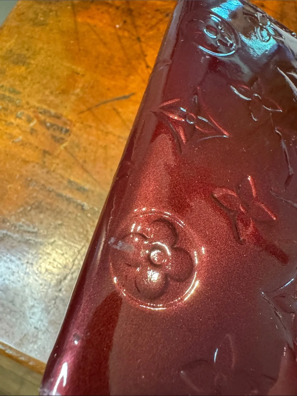 Louis Vuitton Patent Vernis Deep Burgundy Notebook Cover